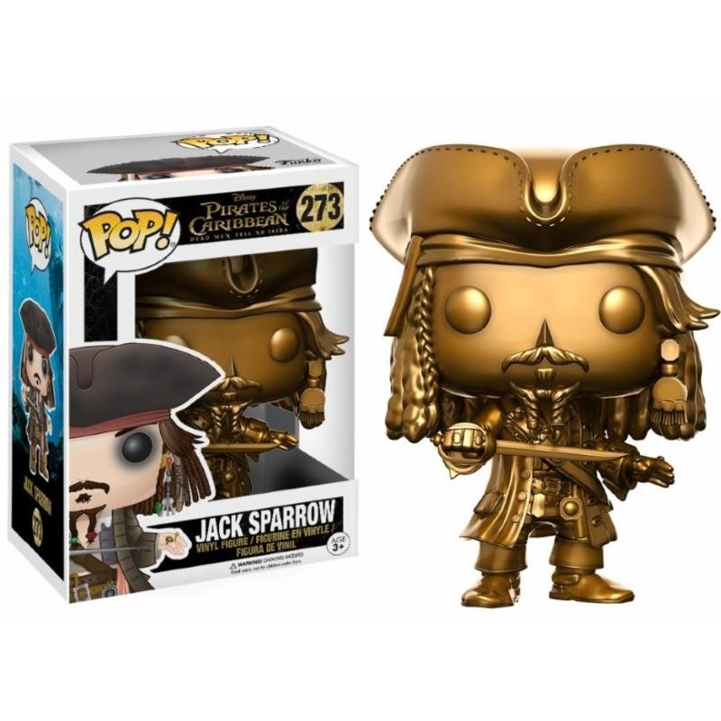 Figurine Pirates des Caraïbes 5 Jack Sparrow Gold Exclusive Pop 10cm Oyoo