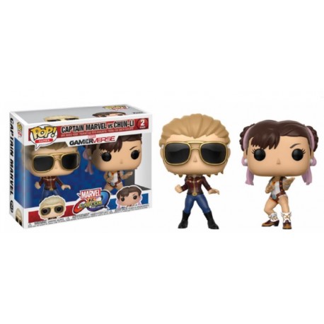Figurine Marvel VS Capcom - Bi Pack Captain Marvel VS Chun-Li Pop 10cm