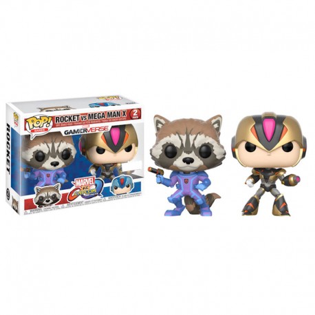 Figurine Marvel VS Capcom - Bi Pack Rocket VS Megaman X Exclusive Pop 10cm