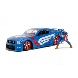 Réplique Marvel - Captain America Hollywood Rides Ford Mustang GT 2006 1/24 métal