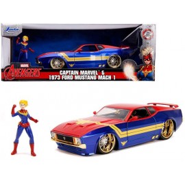 Réplique Marvel - Captain Marvel Hollywood Rides Ford Mustang Mach1 1973 1/24 métal