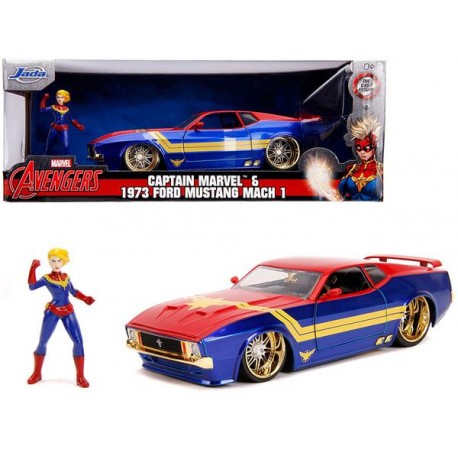 Réplique Marvel - Captain Marvel Hollywood Rides Ford Mustang Mach1 1973 1/24 métal