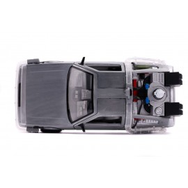 Réplique Retour Vers le Futur 2 - DeLorean Time Machine Hollywood Rides 1/24 métal
