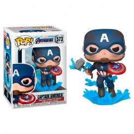 Figurine Marvel - Avengers Endgame - Captain America with Broken Shield and Mjolnir Pop 10cm