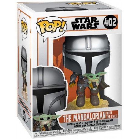 Figurine Star Wars - The Mandalorian - The Mandalorian flying with Jet pack Pop 10 cm