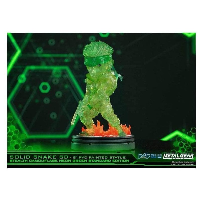 Figurine Metal Gear Solid Solid Snake Stealth Camouflage "NEON GREEN" SD 20 cm 