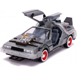Réplique Retour Vers le Futur 3 - DeLorean Time Machine Hollywood Rides 1/24 métal