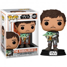 Figurine Star Wars - The Mandalorian - The Mandalorian with Grogu Pop 10cm