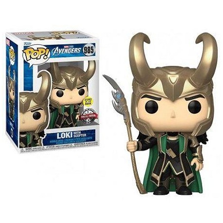 Figurine Marvel - Avengers - Loki with Scepter GITD Special Edition Pop 10 cm