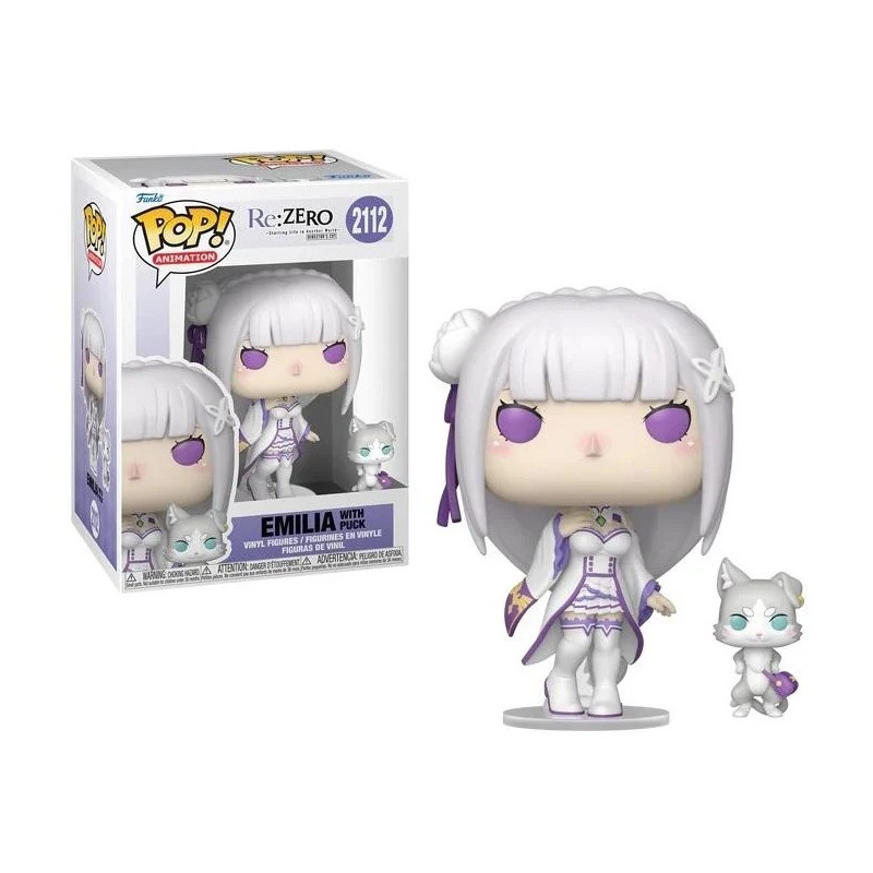 Figurine Re:Zero - Emilia with Puck Pop 10cm