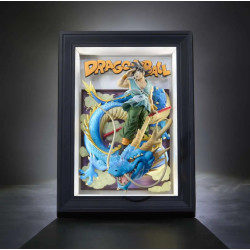 Figurine Dragon Ball - Cadre 3D Dragon Ball Son Goku & Dragon Tamashii Art 27.5cm