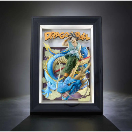 Figurine Dragon Ball - Cadre 3D Dragon Ball Son Goku & Dragon Tamashii Art 27.5cm
