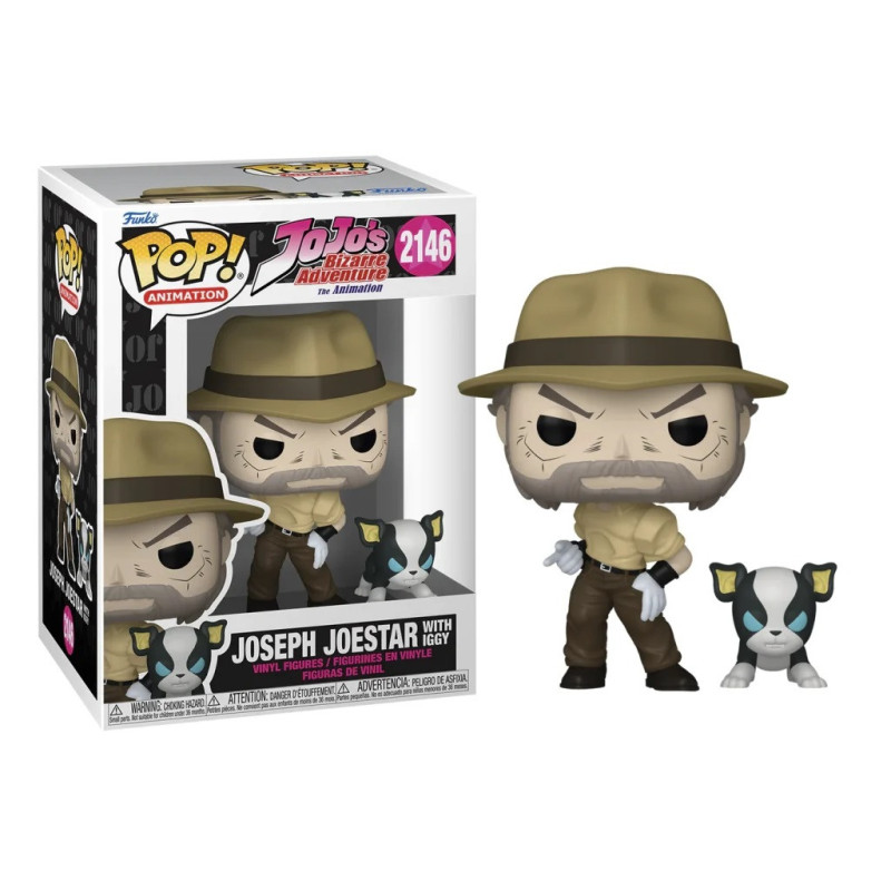 Figurine JoJo's Bizarre Adventure - Joseph Joestar with IGGY Pop 10cm