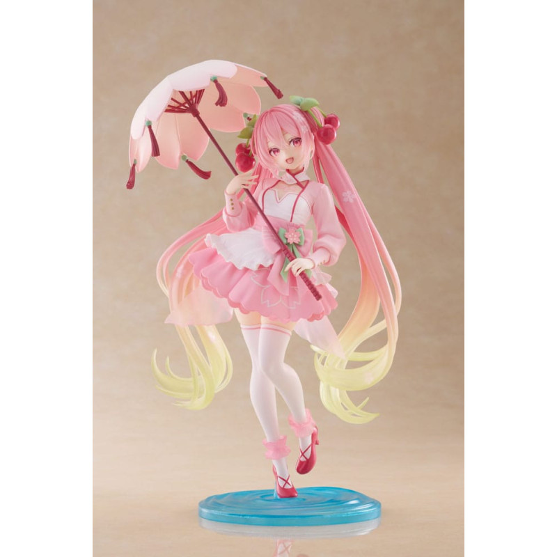 Figurine Hatsune Miku - Newley Written Sakura Miku Dress Ver. AMP 21 cm