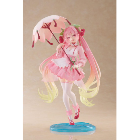 Figurine Hatsune Miku - Newley Written Sakura Miku Dress Ver. AMP 21 cm