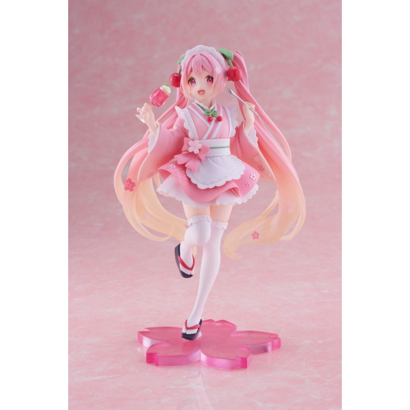 Figurine Hatsune Miku - Newley Written Sakura Miku Japanese Cafe Ver. Reissue 18cm