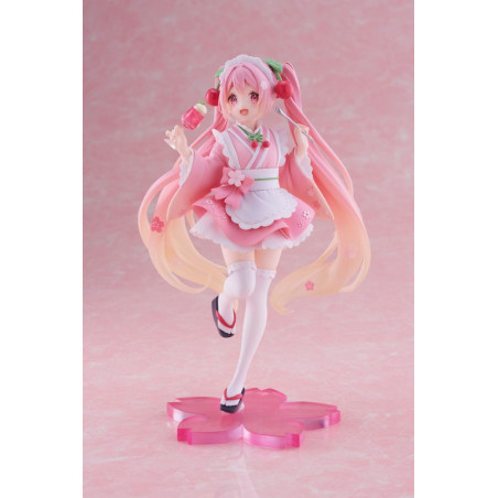 Figurine Hatsune Miku - Newley Written Sakura Miku Japanese Cafe Ver. Reissue 18cm