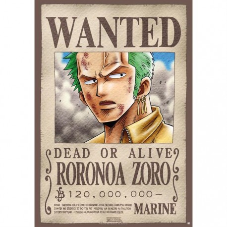 Poster - One Piece "Wanted Zoro" 52x38cm