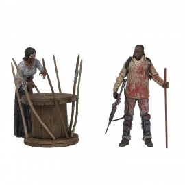 Figurine Walking Dead - Deluxe Pack Morgan with Impaled Walker 13cm