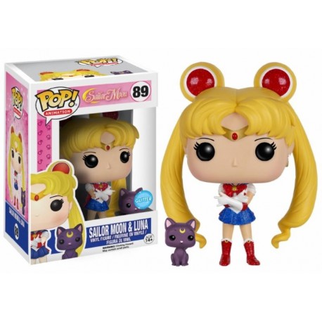 Figurine Sailor Moon - Sailor Moon & Luna Glitter Exclu Pop 10 cm